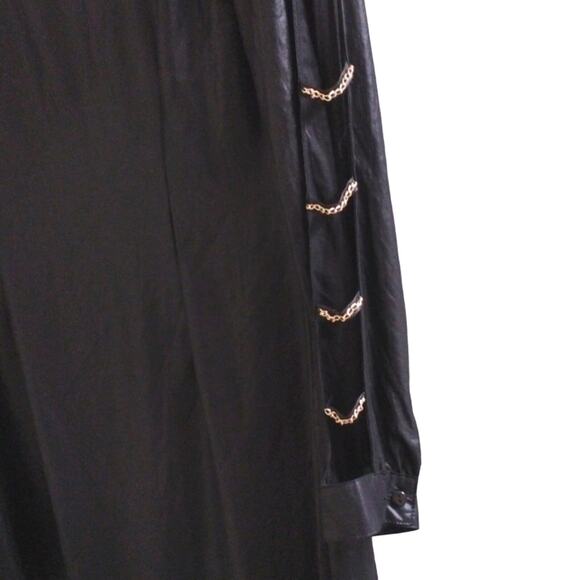 Sarah Boo Mini Dress Sz S Black Tunic Modern Cut Out Chains Glam Punk Goth City - Picture 3 of 15